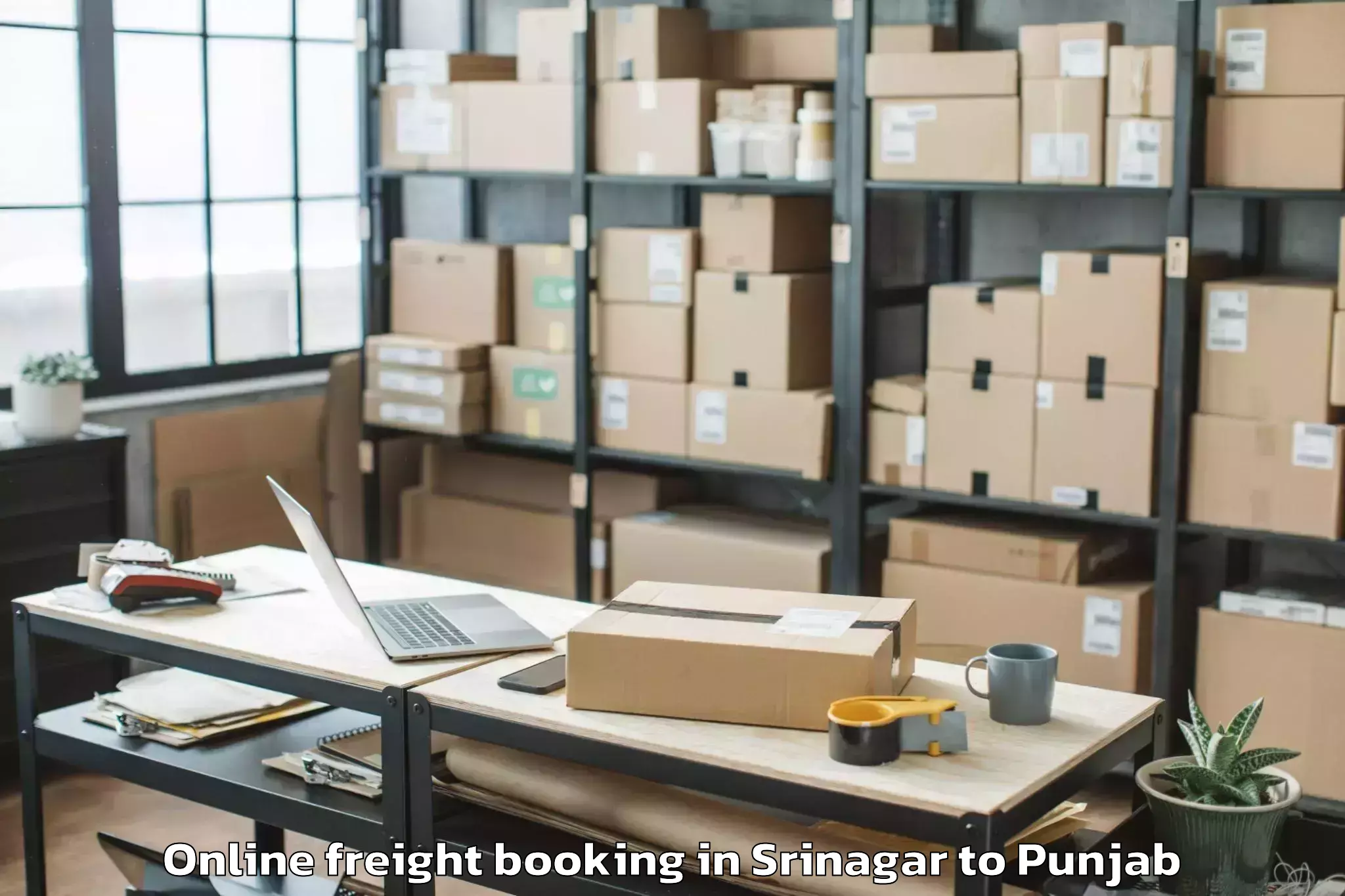 Easy Srinagar to Iit Ropar Online Freight Booking Booking